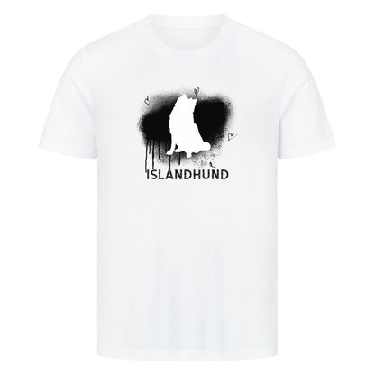 Premium T-Shirt "Islandhund - Brush" Weiß – hunde-shirt.de