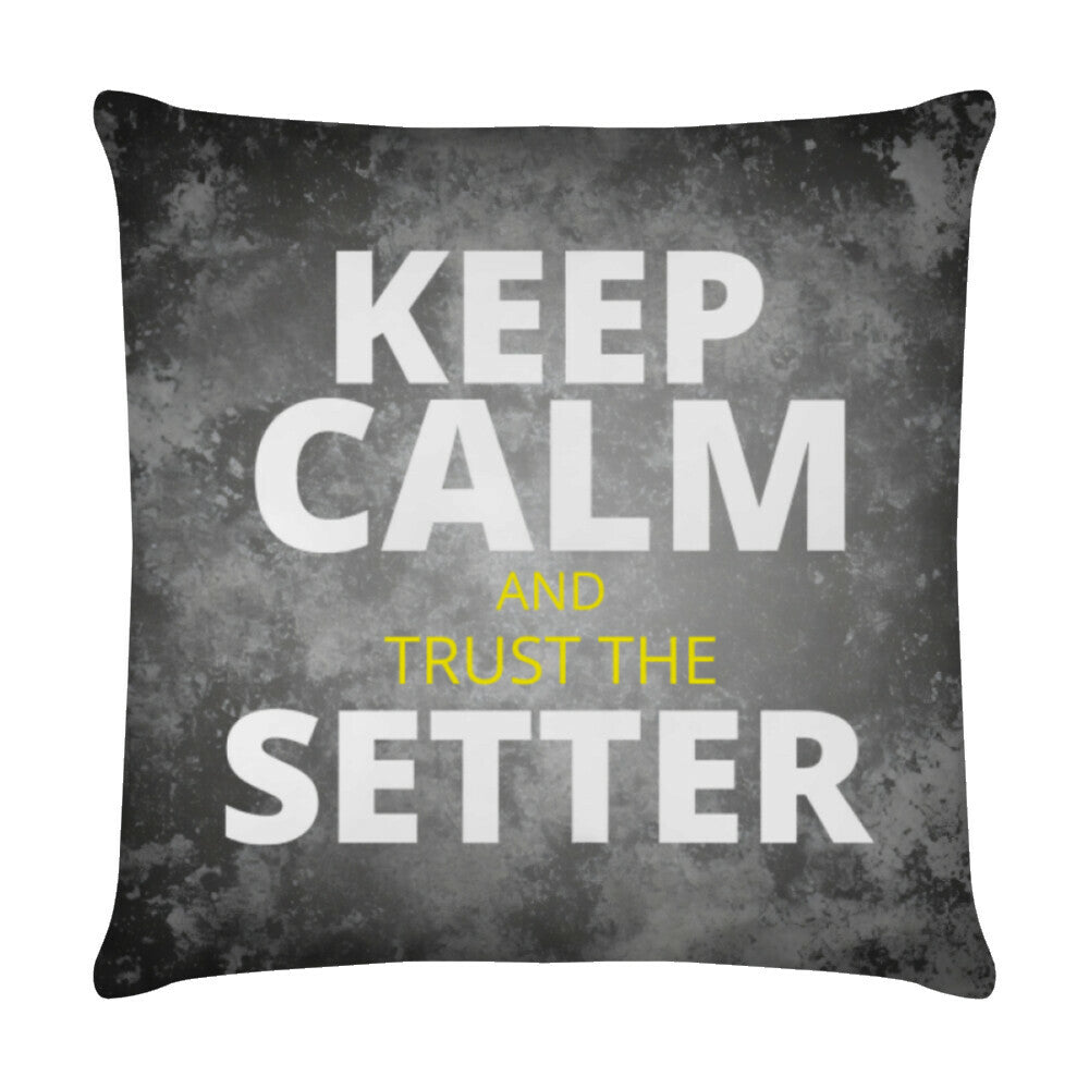 Kissen "Irish Setter - KEEP CALM" Weiß – hunde-shirt.de