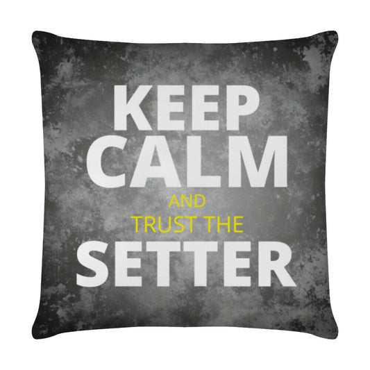 Kissen "Irish Setter - KEEP CALM" Weiß – hunde-shirt.de