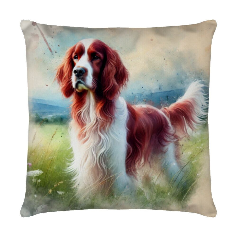 Kissen "Irish Red & White - Natur" Weiß – hunde-shirt.de