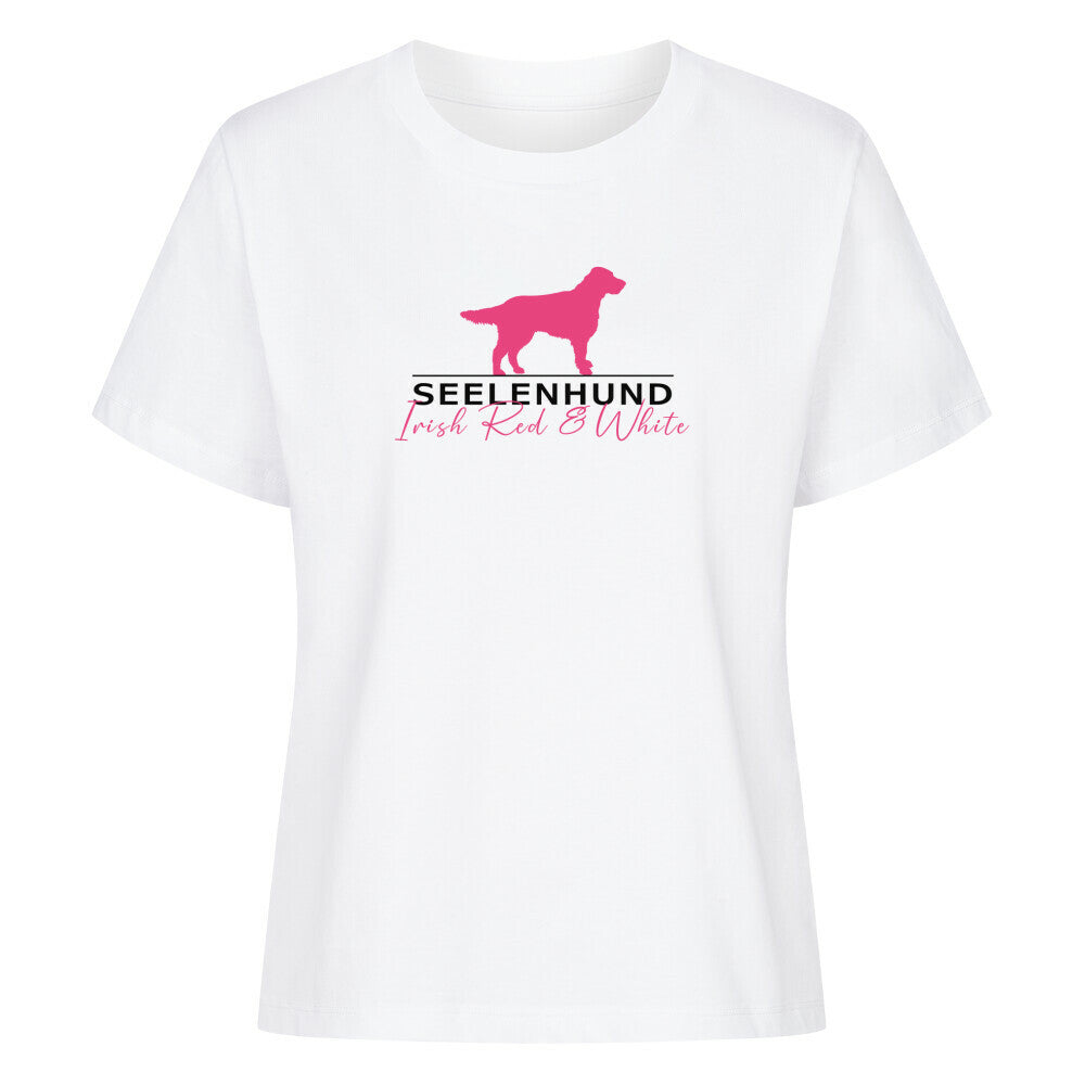 Premium Damen-Shirt "Irish Red & White - Seelenhund" Weiß – hunde-shirt.de