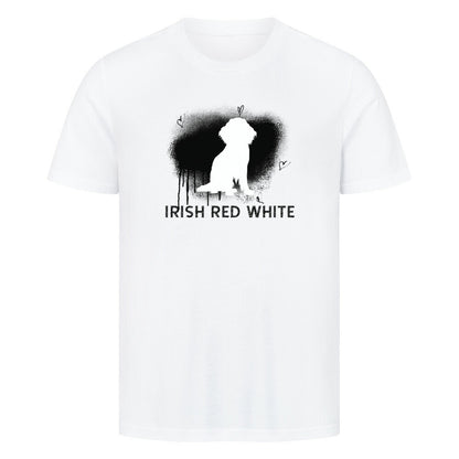 Premium T-Shirt "Irish Red & White - Brush" Weiß – hunde-shirt.de