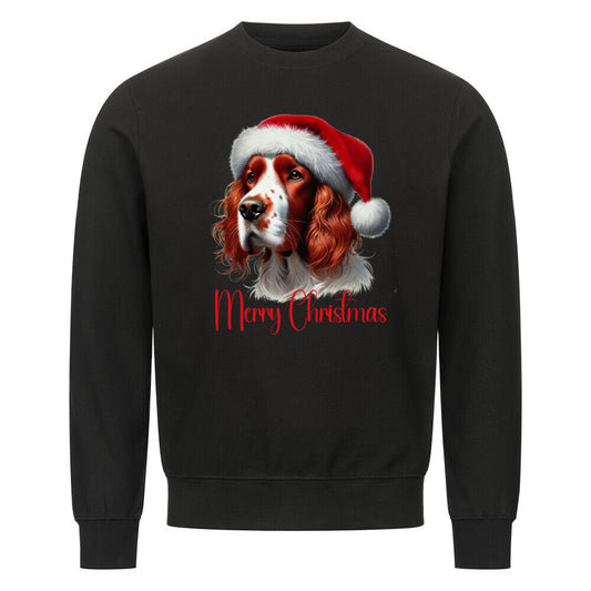 Premium Sweatshirt "Irish Red & White - Merry Christmas" Schwarz – hunde-shirt.de