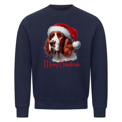 Premium Sweatshirt "Irish Red & White - Merry Christmas" Navy Blue – hunde-shirt.de