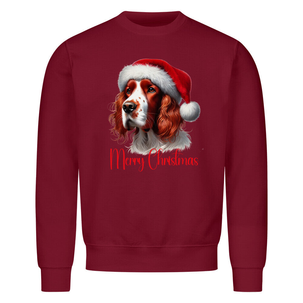 Premium Sweatshirt "Irish Red & White - Merry Christmas" Burgunder – hunde-shirt.de