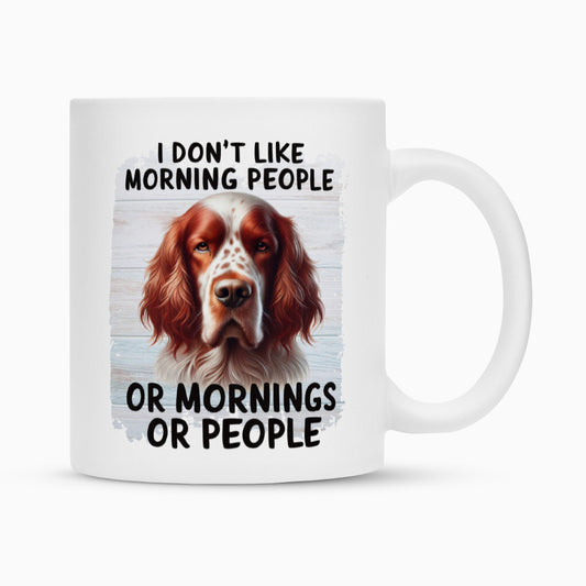 Tasse "Irish Red & White - Morning People" Weiß – hunde-shirt.de