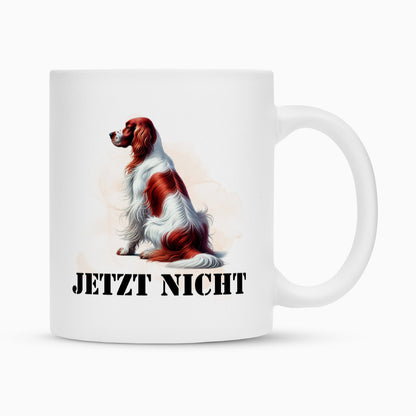 Tasse "Irish Red & White - JETZT NICHT" Weiß – hunde-shirt.de