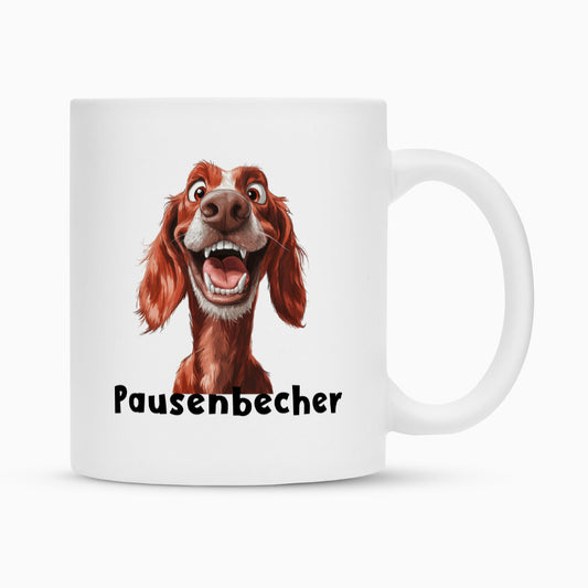 Tasse "Irish Red & White - Pausenbecher" Weiß – hunde-shirt.de