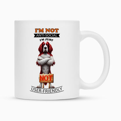 Tasse "Irish Red & White - Anti-Social" Weiß – hunde-shirt.de