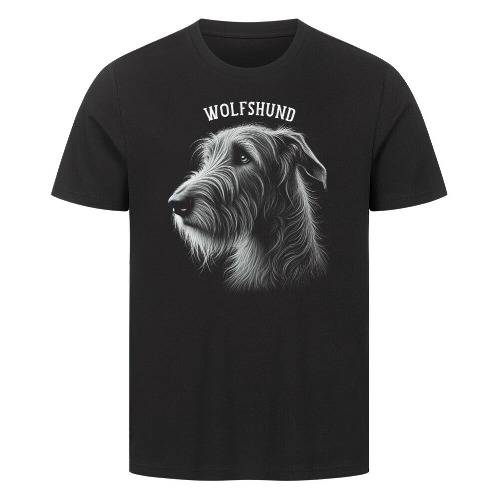 Premium T-Shirt "Irischer Wolfshund - Pure II" Schwarz – hunde-shirt.de