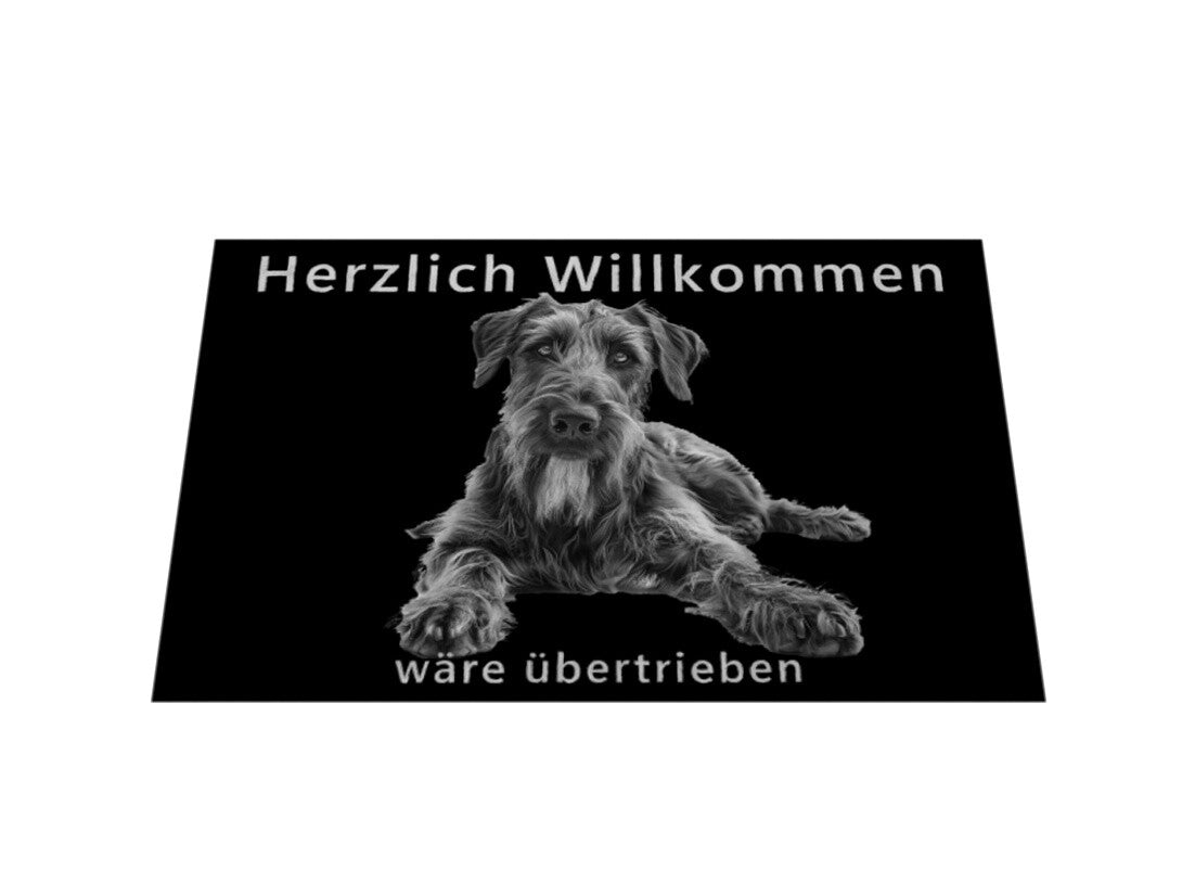 Fußmatte "Irischer Wolfshund - Übertrieben" – hunde-shirt.de