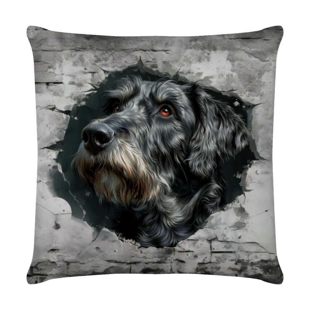 Kissen "Irischer Wolfshund - Look" Weiß – hunde-shirt.de