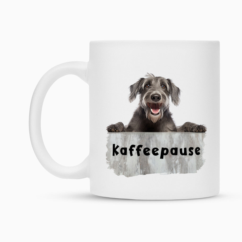 Tasse "Irischer Wolfshund - Kaffeepause" – hunde-shirt.de
