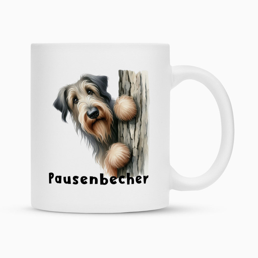 Tasse "Irischer Wolfshund - Pausenbecher" Weiß – hunde-shirt.de