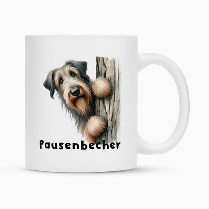 Tasse "Irischer Wolfshund - Pausenbecher" Weiß – hunde-shirt.de