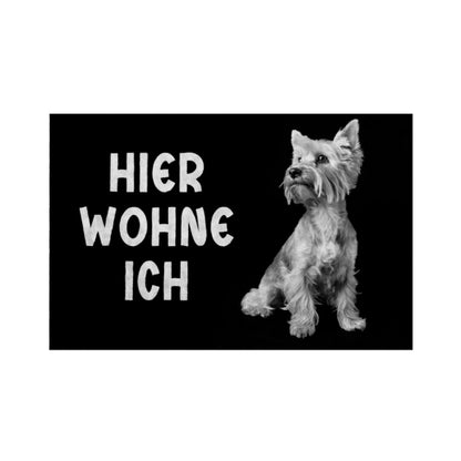Fußmatte "Yorkshire Terrier - Hier wohne ich" Weiß – hunde-shirt.de