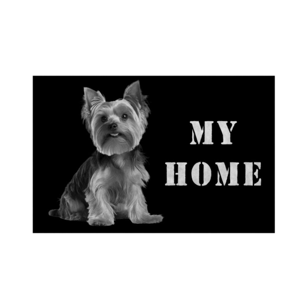 Fußmatte "Yorkshire Terrier - MY HOME" Weiß – hunde-shirt.de