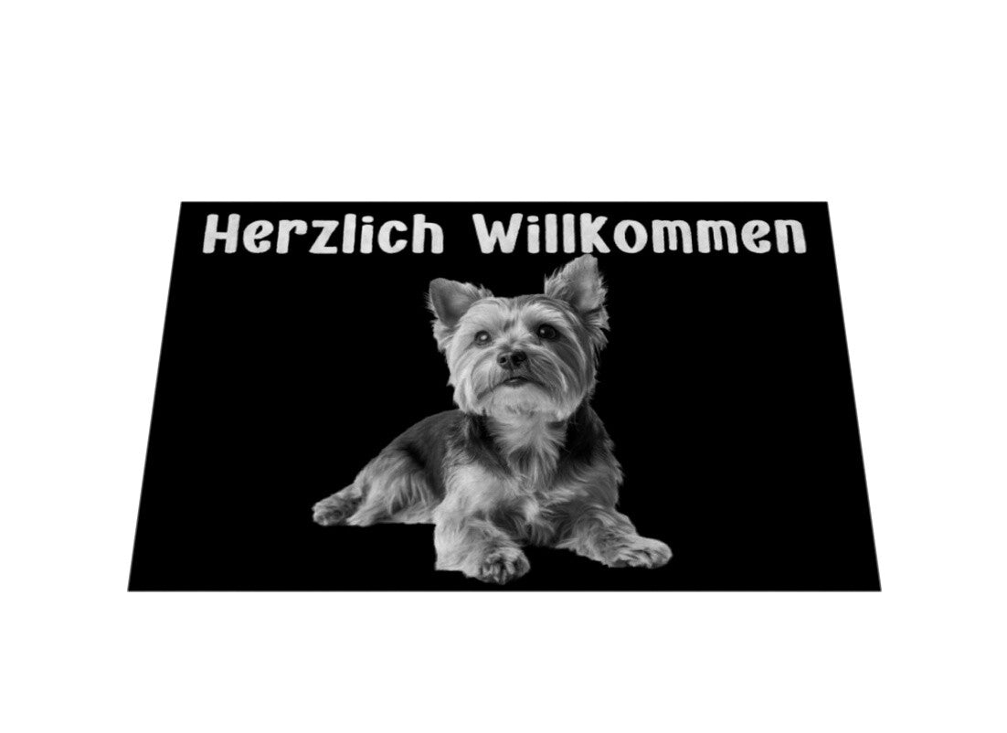 Fußmatte "Yorkshire Terrier - Herzlich Willkommen" – hunde-shirt.de