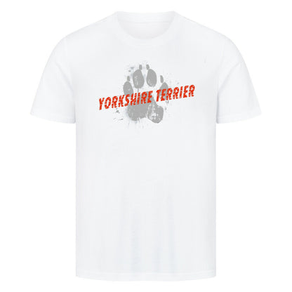 Premium T-Shirt "Yorkshire Terrier - PAW" Weiß – hunde-shirt.de