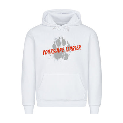 Premium Hoodie "Yorkshire Terrier - PAW" Weiß – hunde-shirt.de