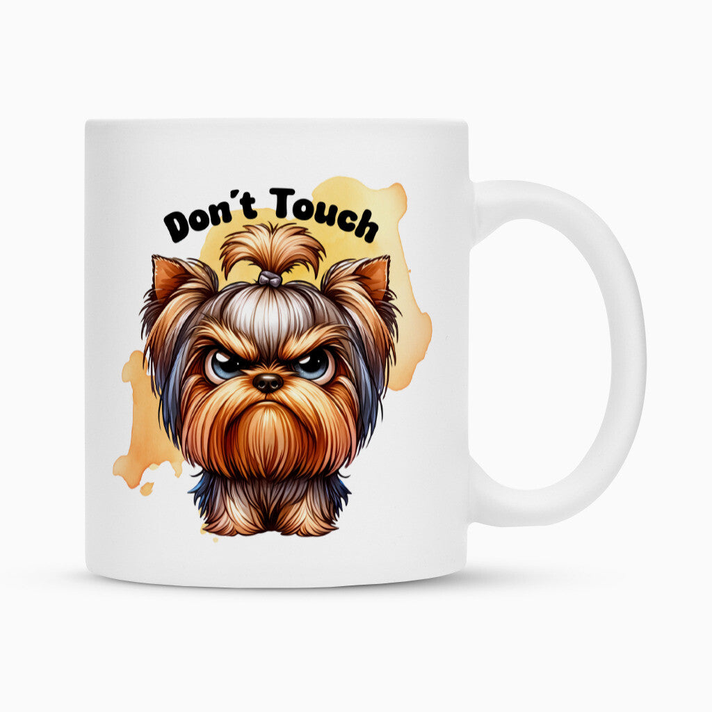 Tasse "Yorkshire Terrier - Don´t touch" Weiß – hunde-shirt.de