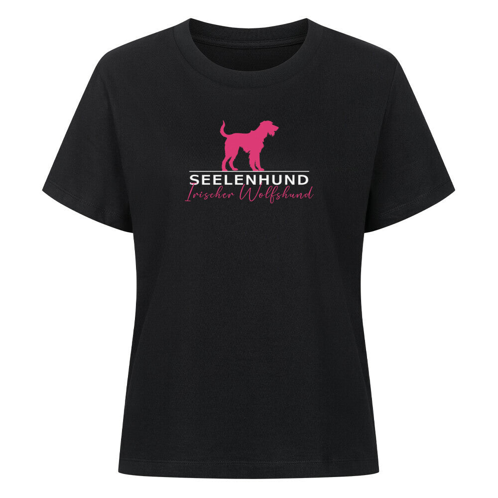 Premium Damen-Shirt "Irischer Wolfshund - Seelenhund" Schwarz – hunde-shirt.de