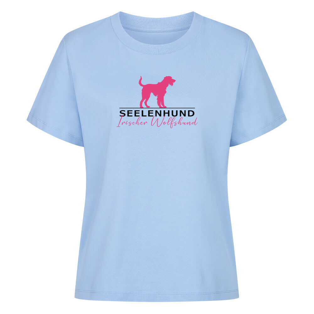 Premium Damen-Shirt "Irischer Wolfshund - Seelenhund" Sky Blue – hunde-shirt.de