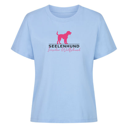 Premium Damen-Shirt "Irischer Wolfshund - Seelenhund" Sky Blue – hunde-shirt.de