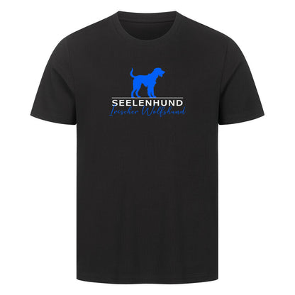 Premium T-Shirt "Irischer Wolfshund - Seelenhund" Schwarz – hunde-shirt.de