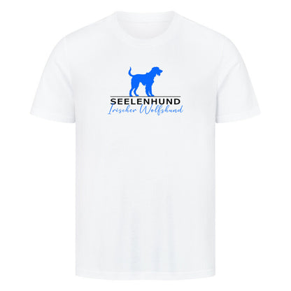 Premium T-Shirt "Irischer Wolfshund - Seelenhund" Weiß – hunde-shirt.de