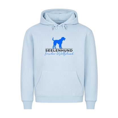 Premium Hoodie "Irischer Wolfshund - Seelenhund" Babyblau – hunde-shirt.de