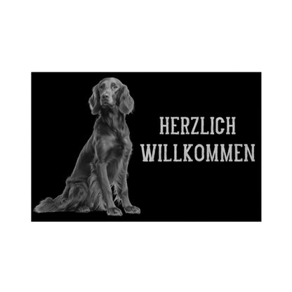Fußmatte "Irish Setter - Herzlich Willkommen" Weiß – hunde-shirt.de