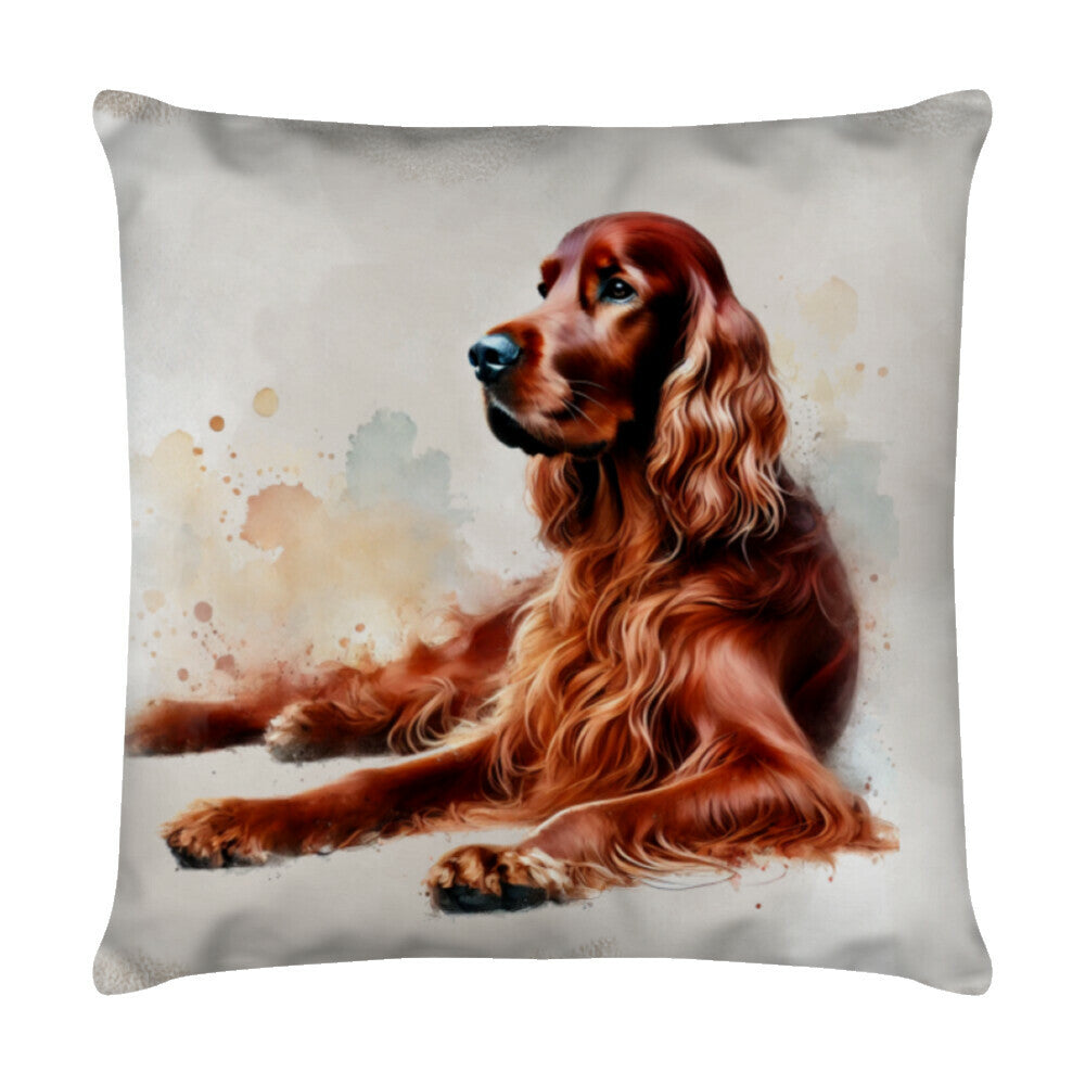 Kissen "Irish Setter - Relax" Weiß – hunde-shirt.de