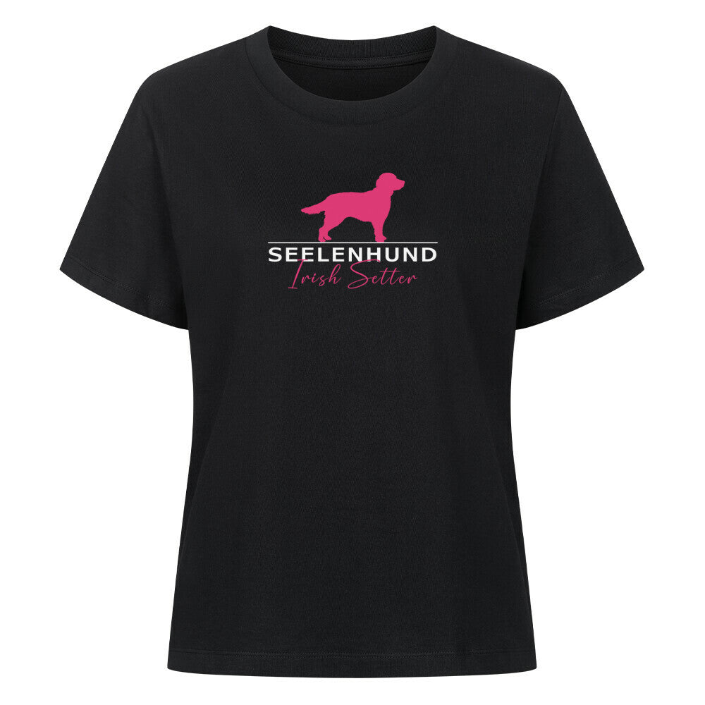 Premium Damen-Shirt "Irish Setter - Seelenhund" Schwarz – hunde-shirt.de