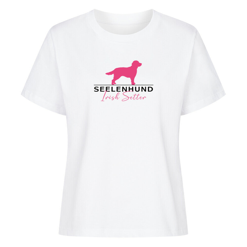 Premium Damen-Shirt "Irish Setter - Seelenhund" Weiß – hunde-shirt.de
