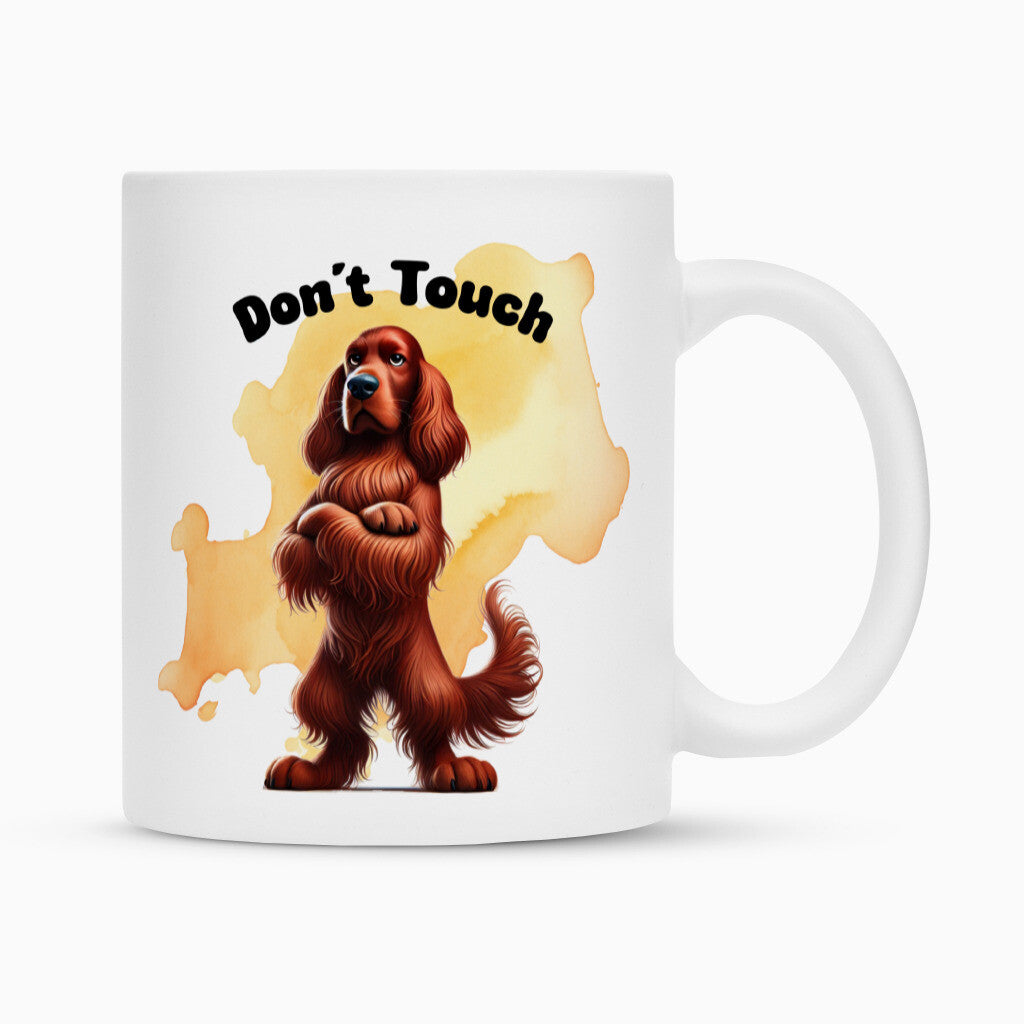 Tasse "Irish Setter - Don´t touch" Weiß – hunde-shirt.de
