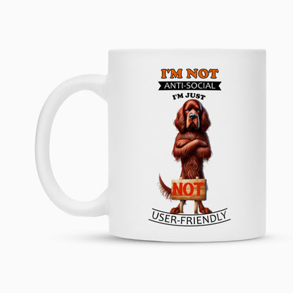 Tasse "Irish Setter - Anti-Social" – hunde-shirt.de