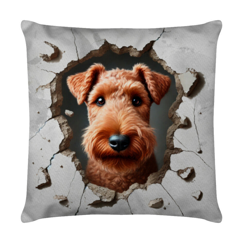 Kissen "Irish Terrier - Look" Weiß – hunde-shirt.de