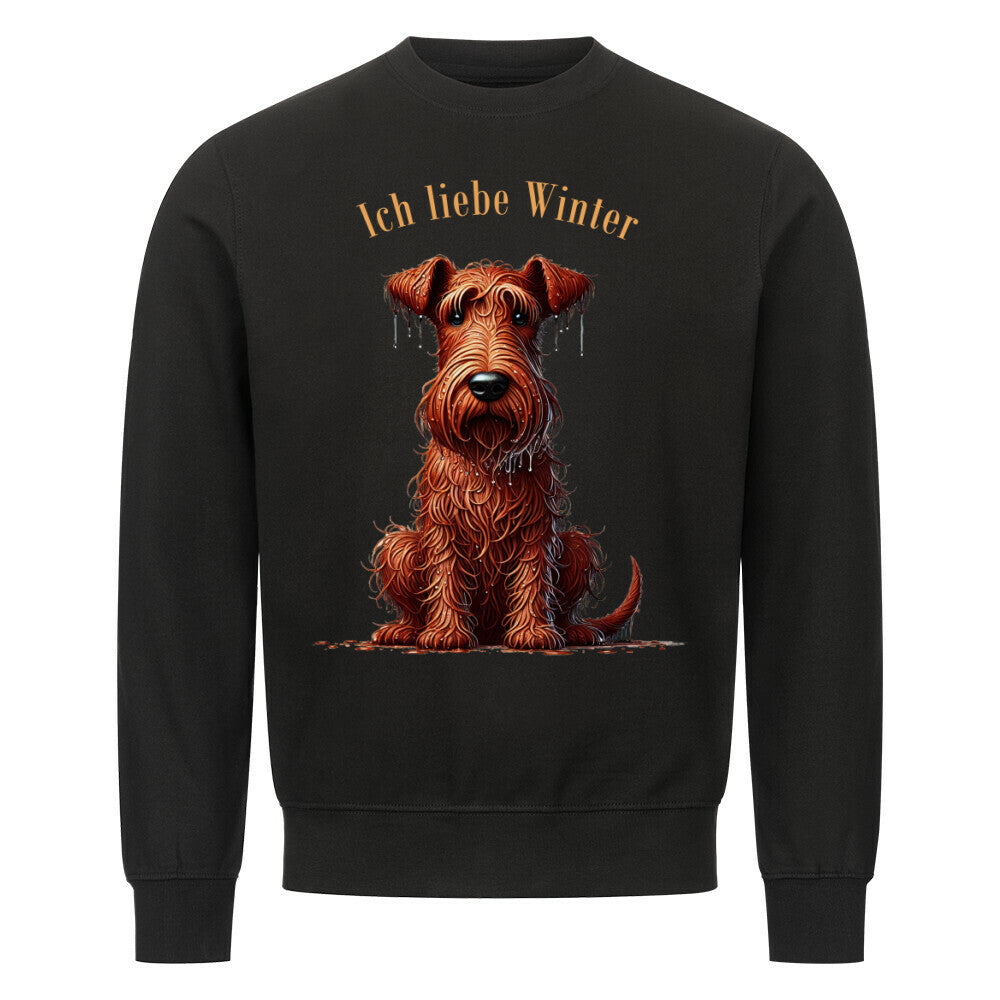 Premium Sweatshirt "Irish Terrier - Winter" Schwarz – hunde-shirt.de