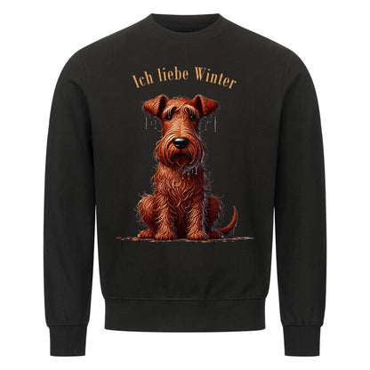 Premium Sweatshirt "Irish Terrier - Winter" Schwarz – hunde-shirt.de