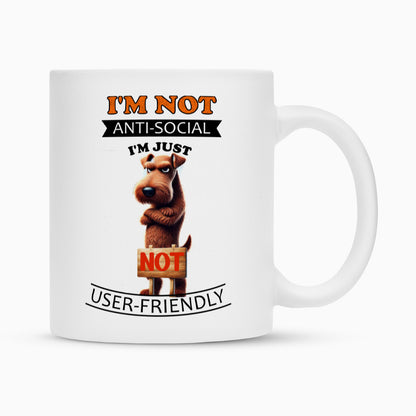 Tasse "Irish Terrier - Anti-Social" Weiß – hunde-shirt.de