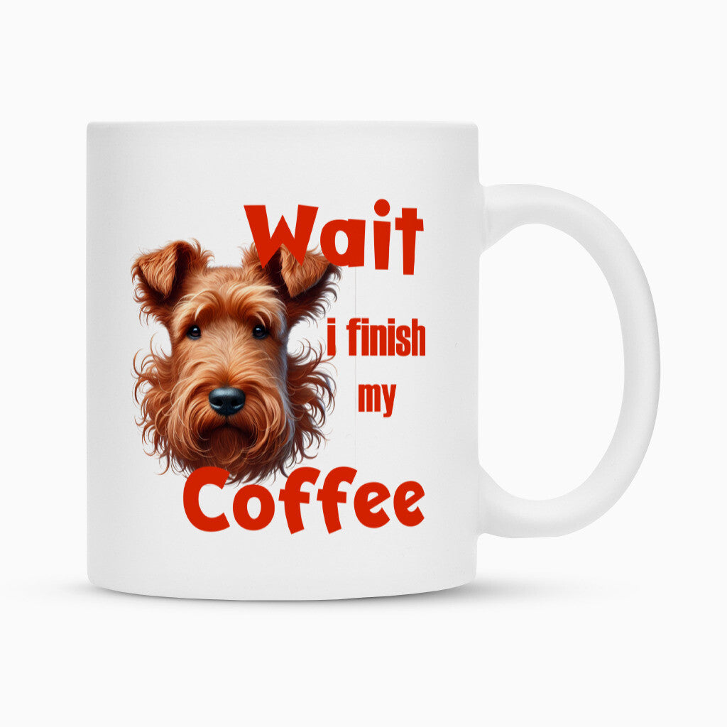 Tasse "Irish Terrier - Wait..." Weiß – hunde-shirt.de
