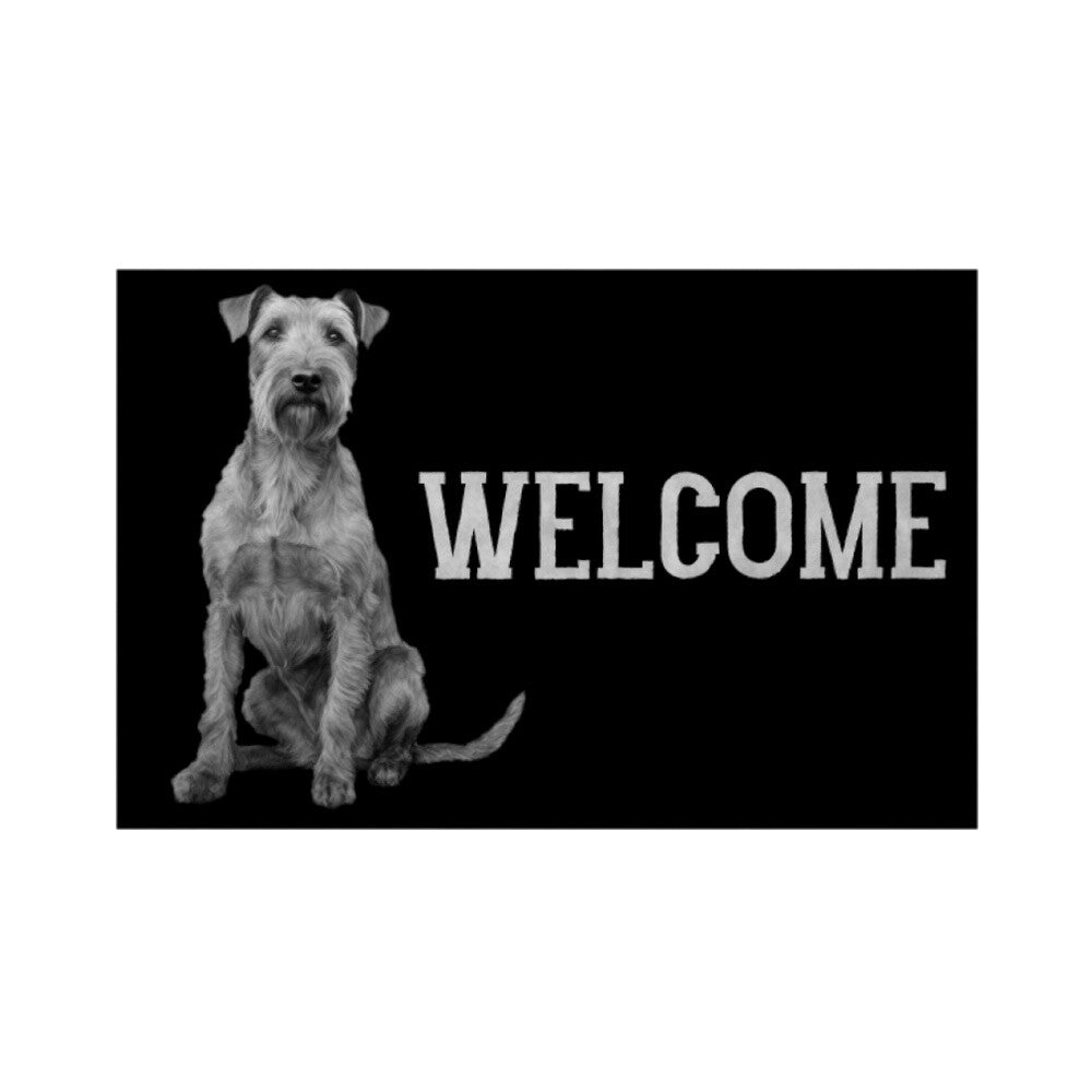 Fußmatte "Irish Terrier - WELCOME" Weiß – hunde-shirt.de