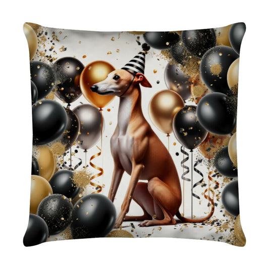 Kissen "Italian Greyhound - Geburtstagskissen" Weiß – hunde-shirt.de