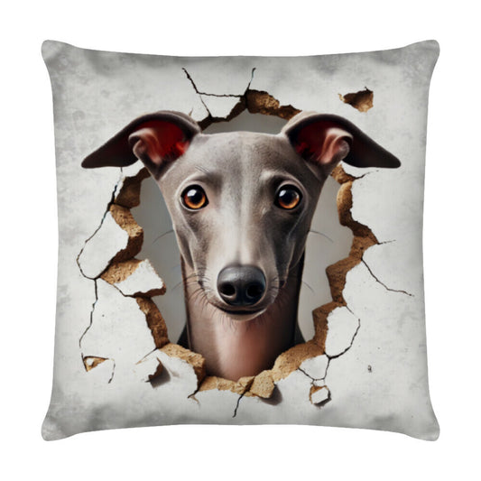 Kissen "Italian Greyhound - Look" Weiß – hunde-shirt.de