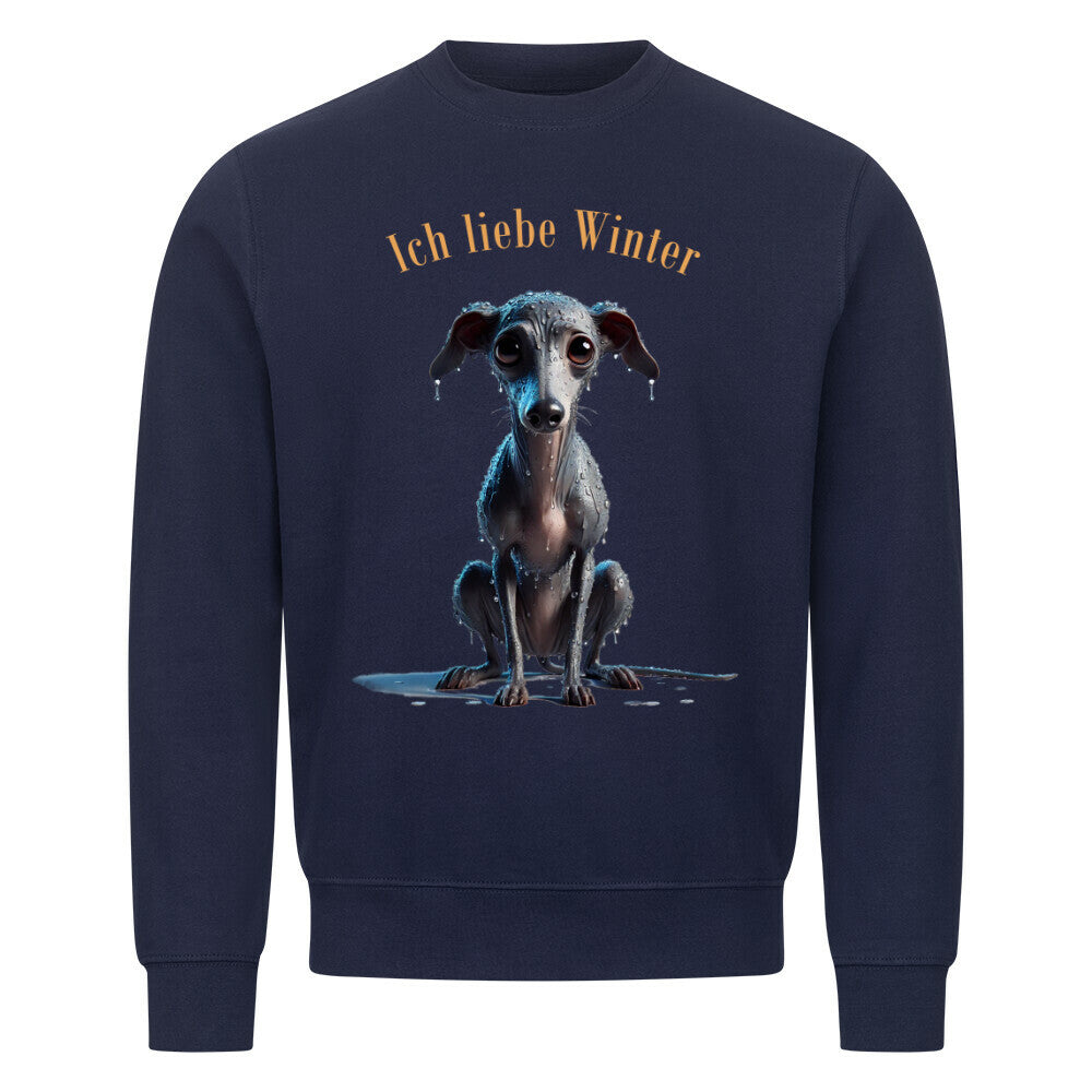 Premium Sweatshirt "Italian Greyhound - Winter" Navy Blue – hunde-shirt.de