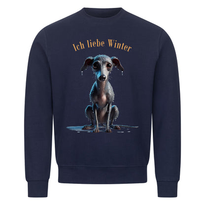 Premium Sweatshirt "Italian Greyhound - Winter" Navy Blue – hunde-shirt.de
