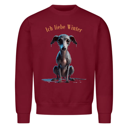 Premium Sweatshirt "Italian Greyhound - Winter" Burgunder – hunde-shirt.de