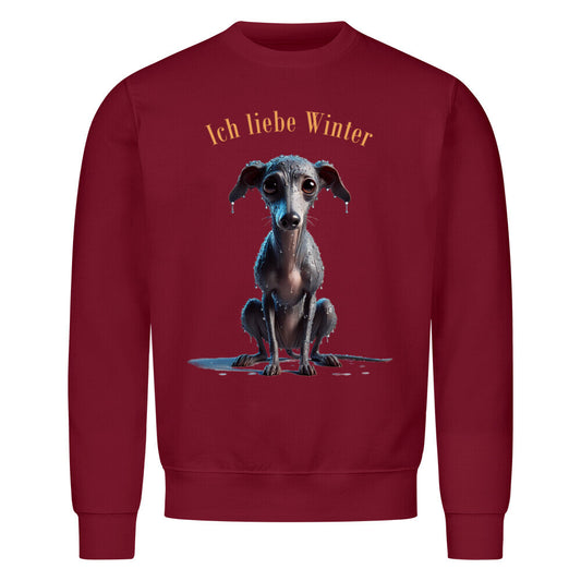 Premium Sweatshirt "Italian Greyhound - Winter" Burgunder – hunde-shirt.de
