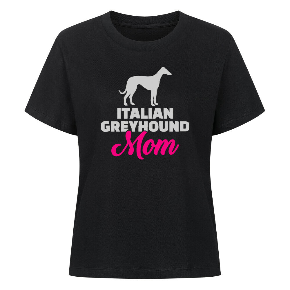 Premium Damen-Shirt "Italian Greyhound - MOM" Schwarz – hunde-shirt.de